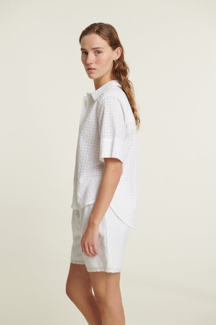 Basic Apparel Adie SS Shirt Skjorter 423 Bright White